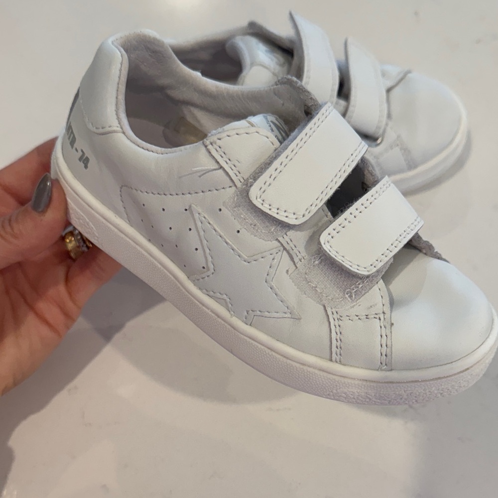 Naturino Kids Pinn White Star Leather Velcro Sneakers